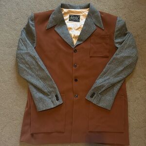 Men's Brown and Gray Two-Toned Coat